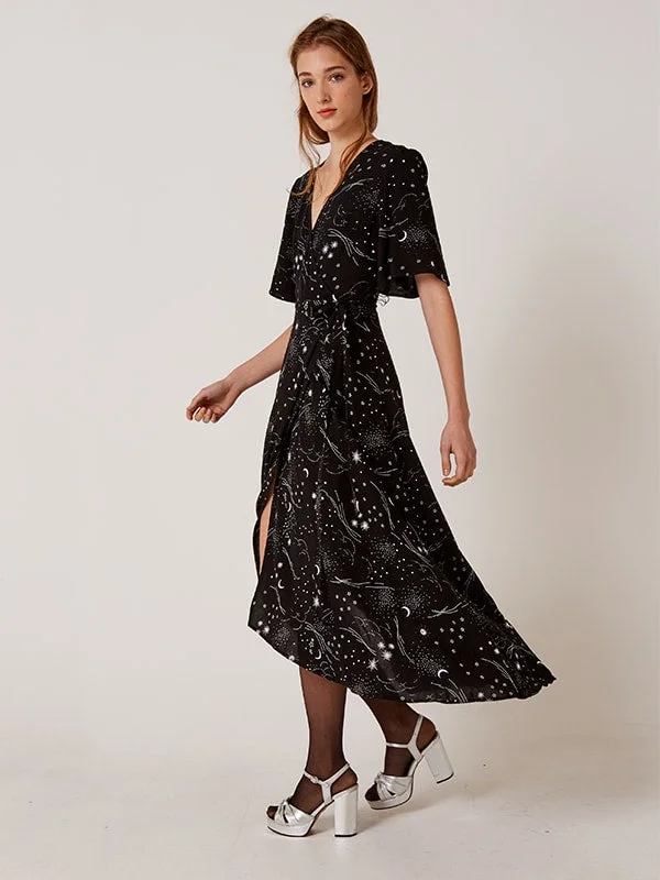 Online Exclusive Cosmo Wrap Dress Black