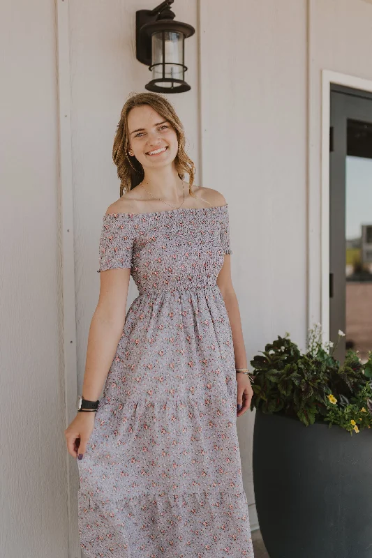 Special Price ELLA FLORAL LAVENDER DRESS  BY IVY & CO