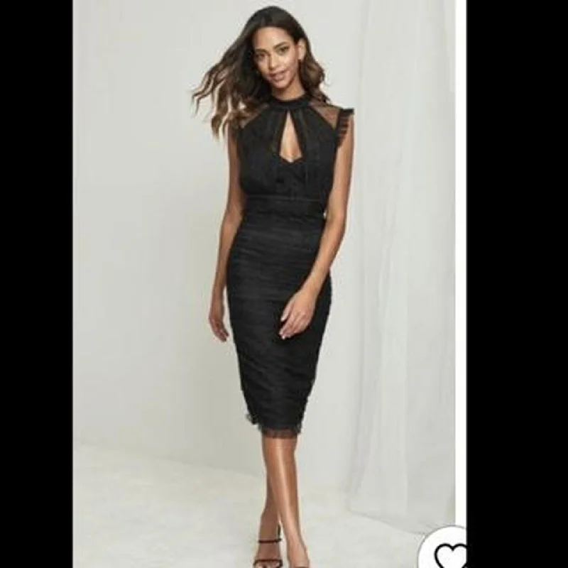 Get It Before It’s Gone Black Mesh Cocktail Bodycon dress