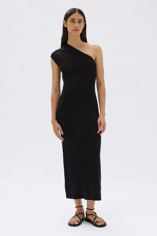 Daily Deals Elodie One Shoulder Knit Midi Dress