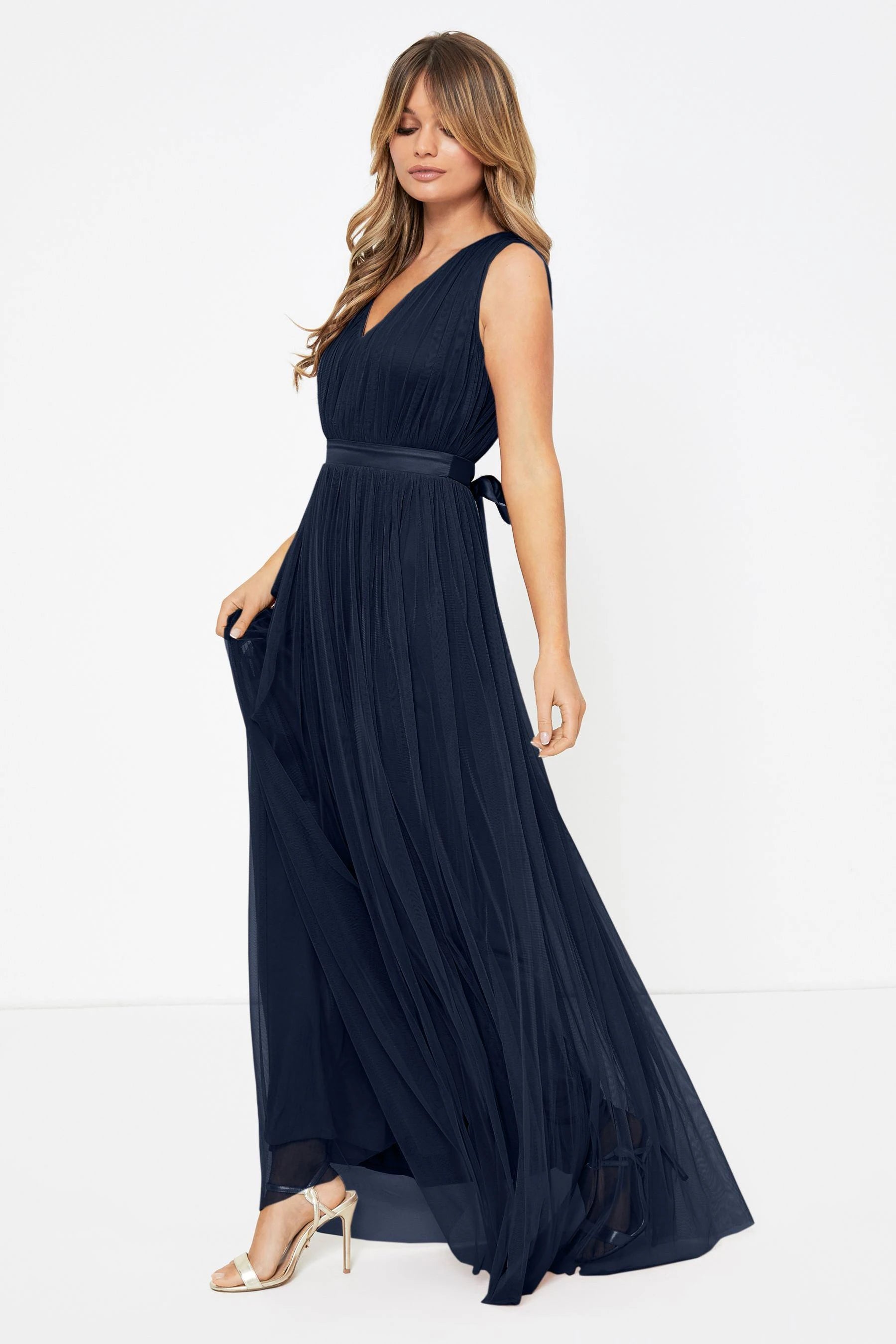 Clearance Items Navy Tulle Maxi Dress