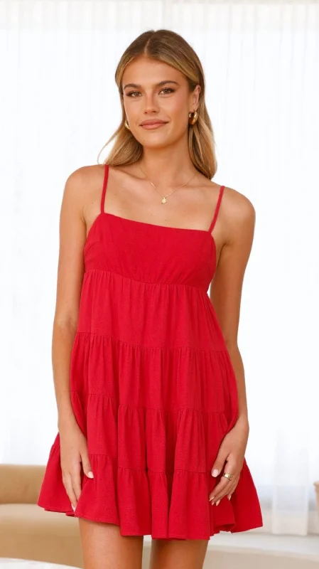 Lowest Price Maddison Mini Dress - Red
