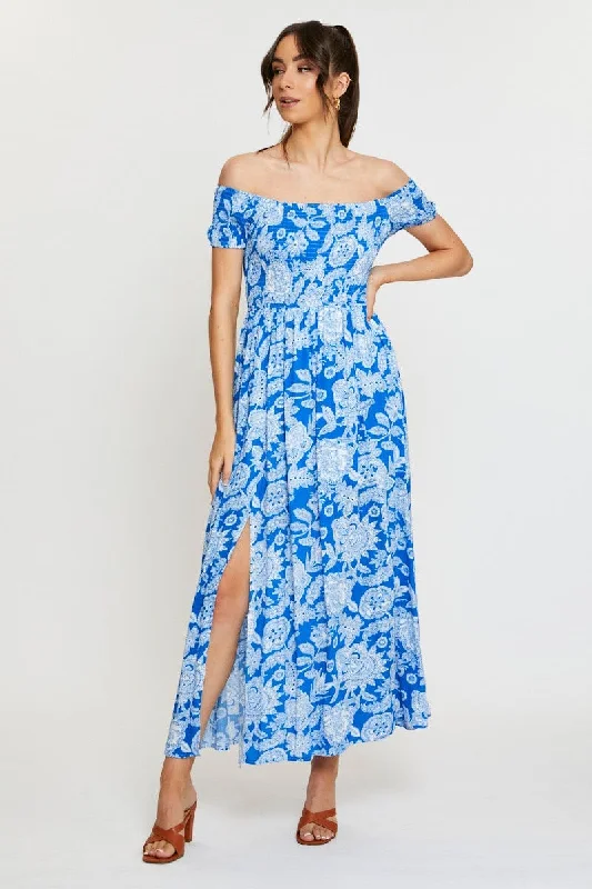 Bargain Prices Print Maxi Dress Off Shoulder Evening