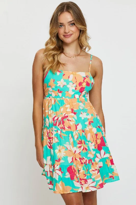 Take Advantage Print Mini Dress Sleeveless
