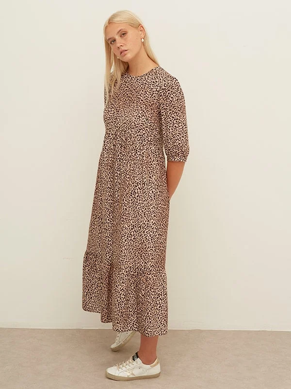 Holiday Sale Rachel Smock Midi Dress Brown