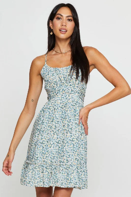 Clearance Items Print Mini Dress Sleeveless