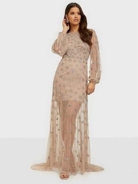 Quick Sale Star All Over Embellished Maxi Dress