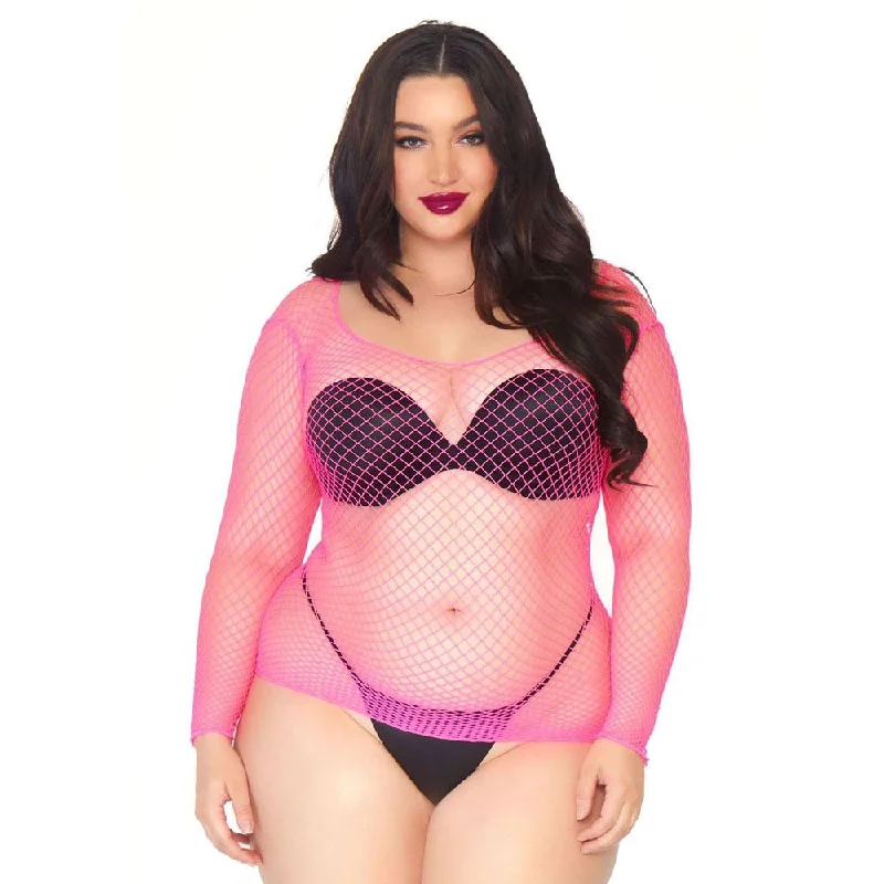 Price Meltdown Leg Avenue Net Long Sleeved Shirt Plus Size 14 To 18