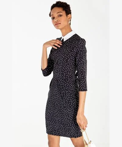 Buy More, Save More White Collar Spotted Tulip Dress