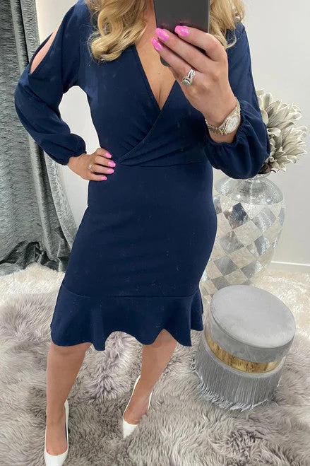 Price Smash Navy Cut Out Bodycon Dress