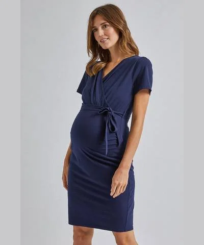 Savings Bonanza Navy Maternity Dress
