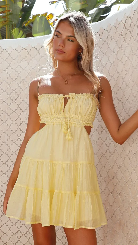 Great Deals Vella Mini Dress - Lemon