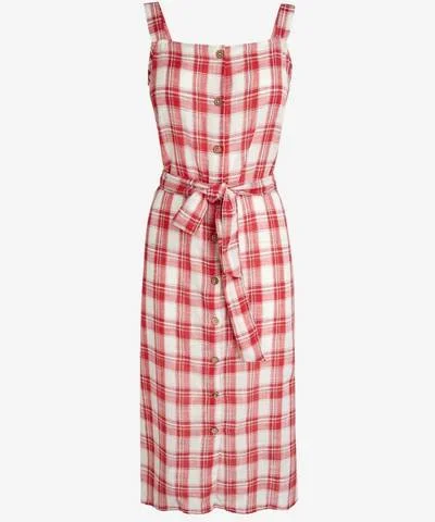 Final Markdown Check Belted Pinafore Dress