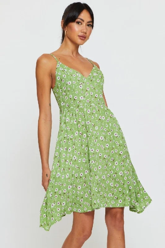 Year-End Sale Print A Line Dress Mini
