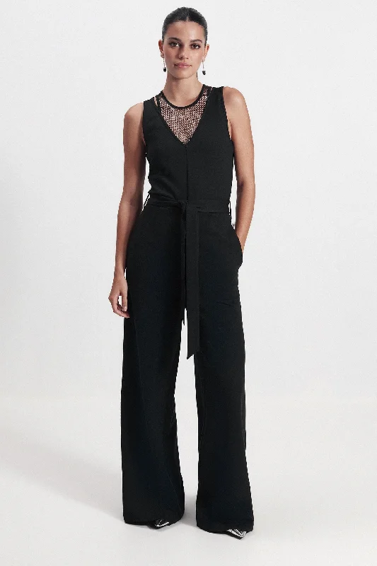 Sale Event Black Diamante Ponte Jumpsuit