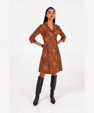 Get It Before It’s Gone Collar Wrap Dress