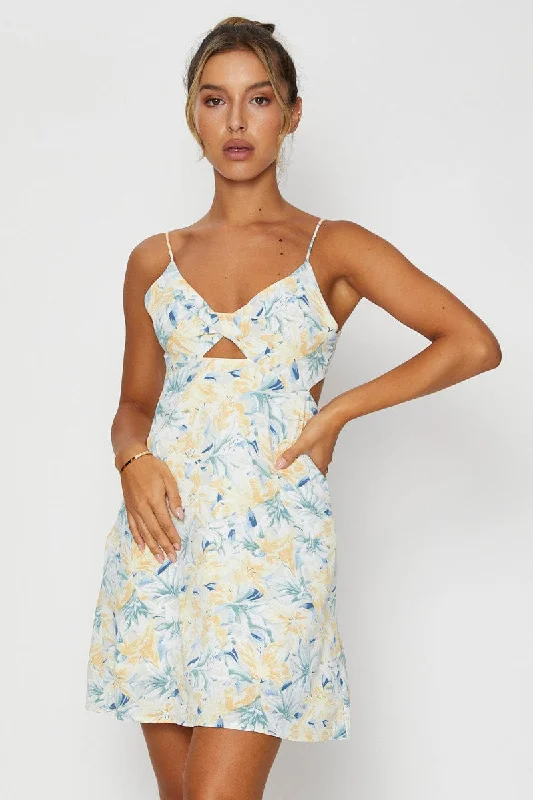 Deal Dash Print A Line Dress Mini
