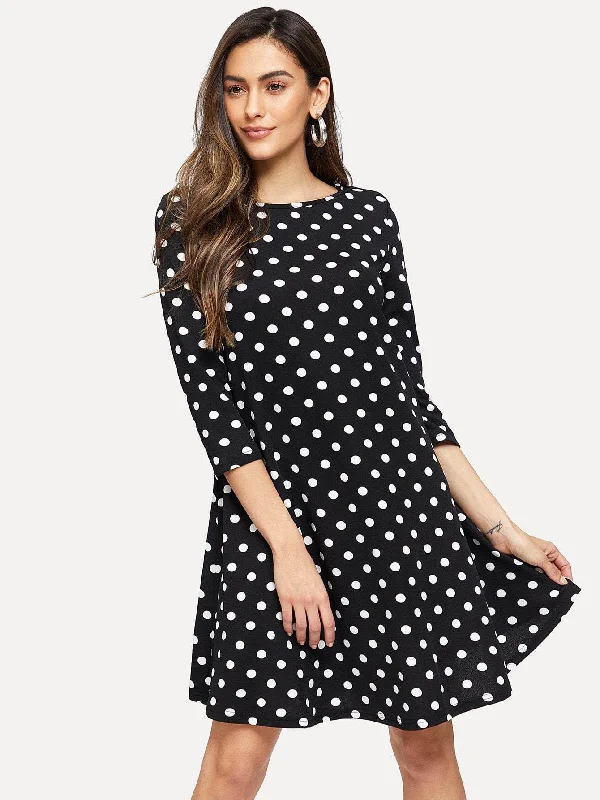 Exclusive Deal Polka Dot Swing Dress
