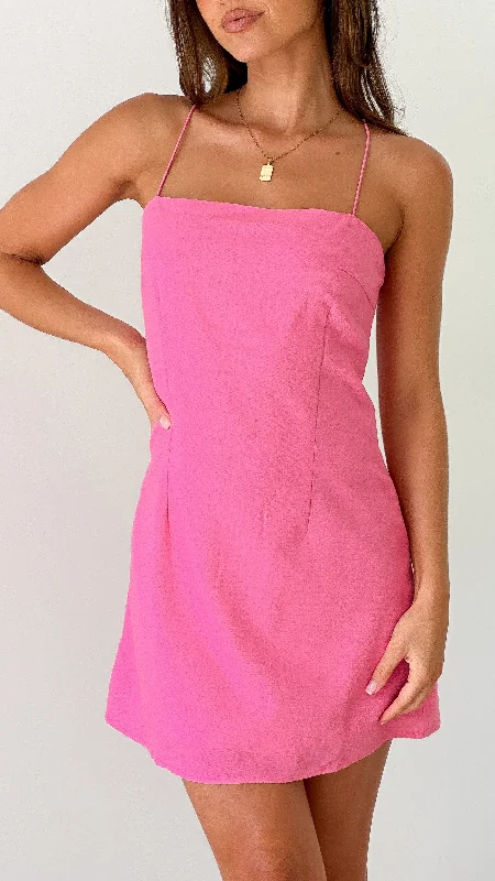 Stock Up and Save Quinn Mini Dress - Hot Pink