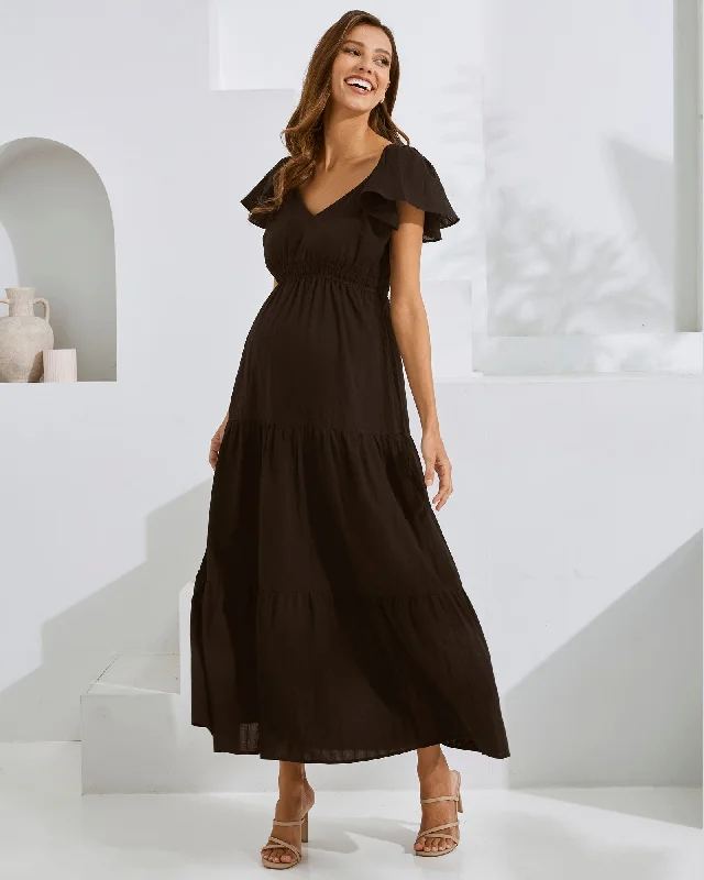 Limited Availability Serena Maternity Cotton Dress in Black