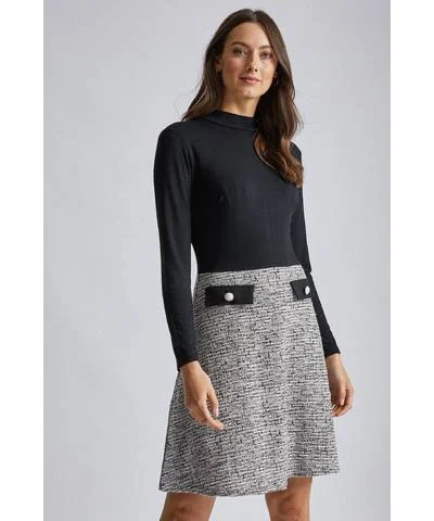 Limited Stock 2 in 1 Boucle Skirt Dress