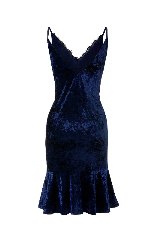 Price Reduction Velvet Cami Dress Navy