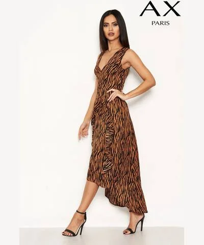 Savings Alert Animal Print Frill Dress
