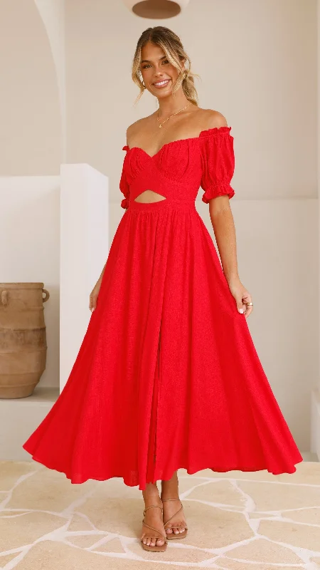 Today Only Hulu Maxi Dress - Red