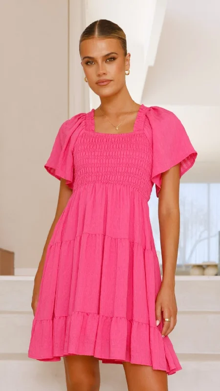 Savings Galore Sammi Mini Dress - Hot Pink