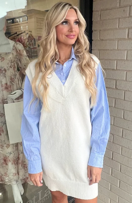 Now or Never She's All That Under Shirt Mini Sweater Dress