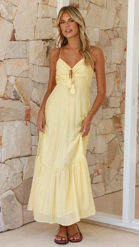 Lowest Price Dabney Maxi Dress - Soft Yellow