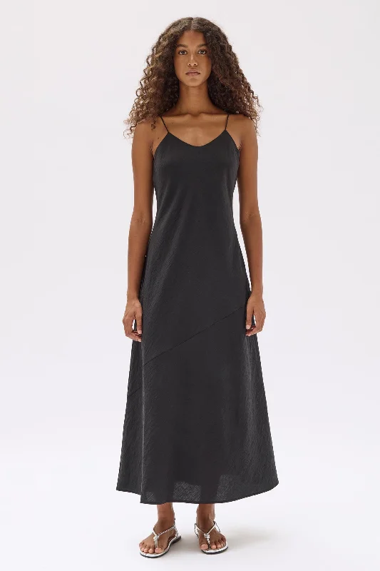 Hurry In Heather Silk Blend Maxi Dress