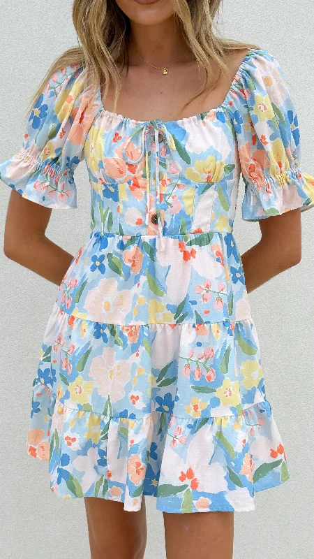 New Markdowns Eve Mini Dress - Blue Summer