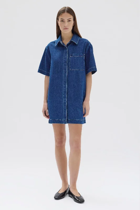 Can't Miss Denim Mini Shirt Dress