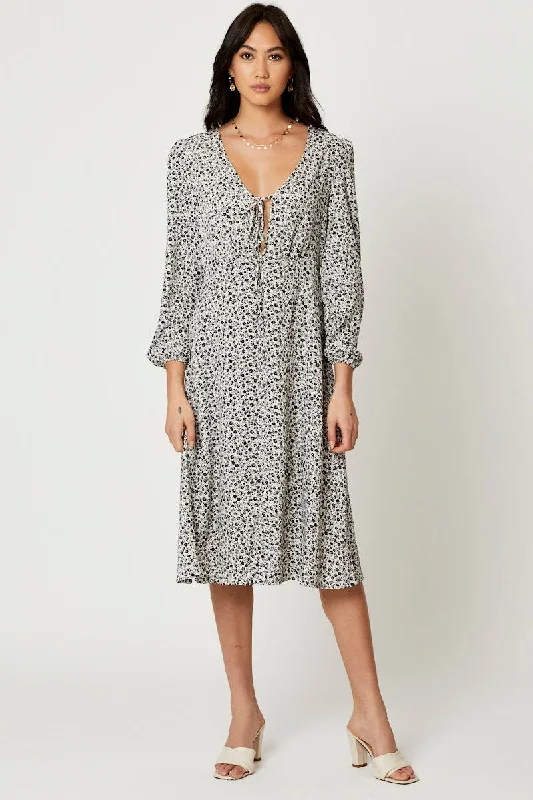 Price Rollback Print Midi Dress