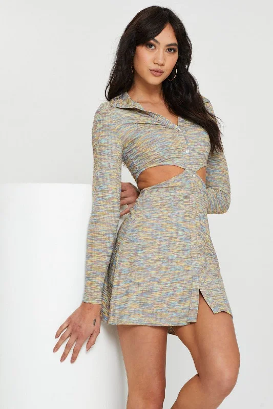 Big Discounts Multi Mini Dress Long Sleeve