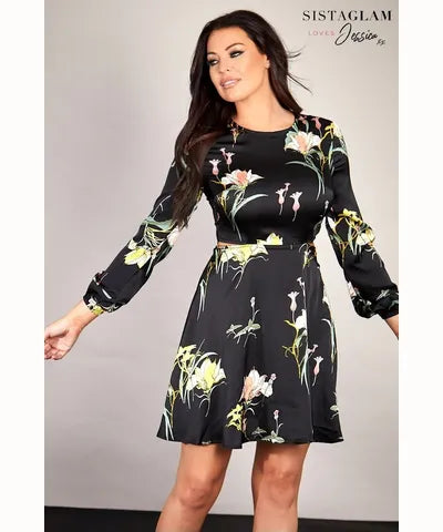 Best Seller Floral Cut Out Back Skater Dress