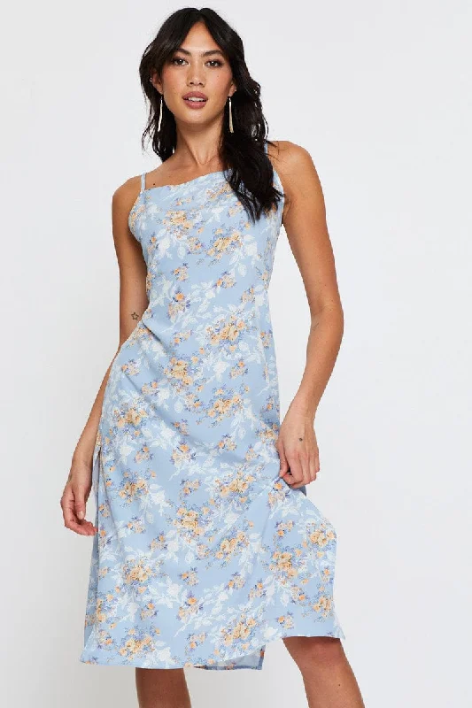 Now or Never Print Midi Dress Sleeveless