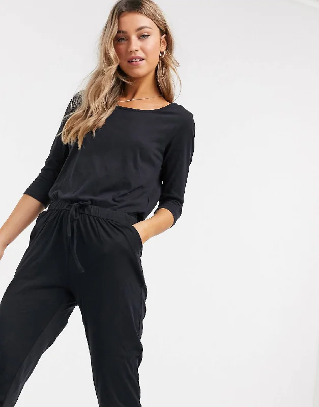 Price Buster Relaxed 3/4 Sleeve Jumpsuit Black