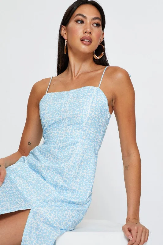 Hot Deal Print Slip Dress Midi