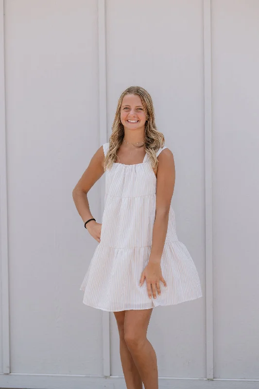 Lowest Price MERANDA STRIPED TIERED DRESS BY IVY & CO