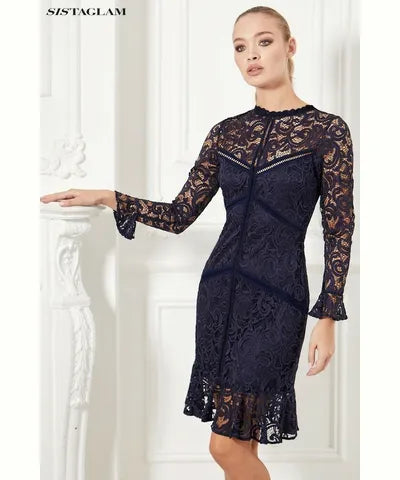 Lowest Price Navy Lace Dress