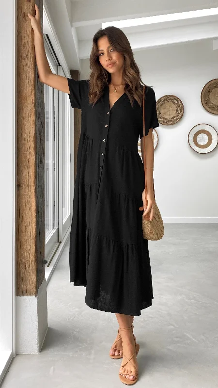 Super Sale Kimberly Midi Dress - Black