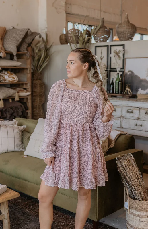 Epic Deals KASSADY PINK FLORAL LONG SLEEVE DRESS BY IVY & CO