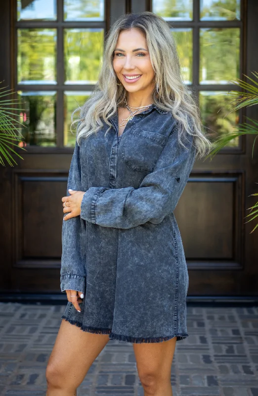 Price Drop Alert Building Memories Black Chambray Dress