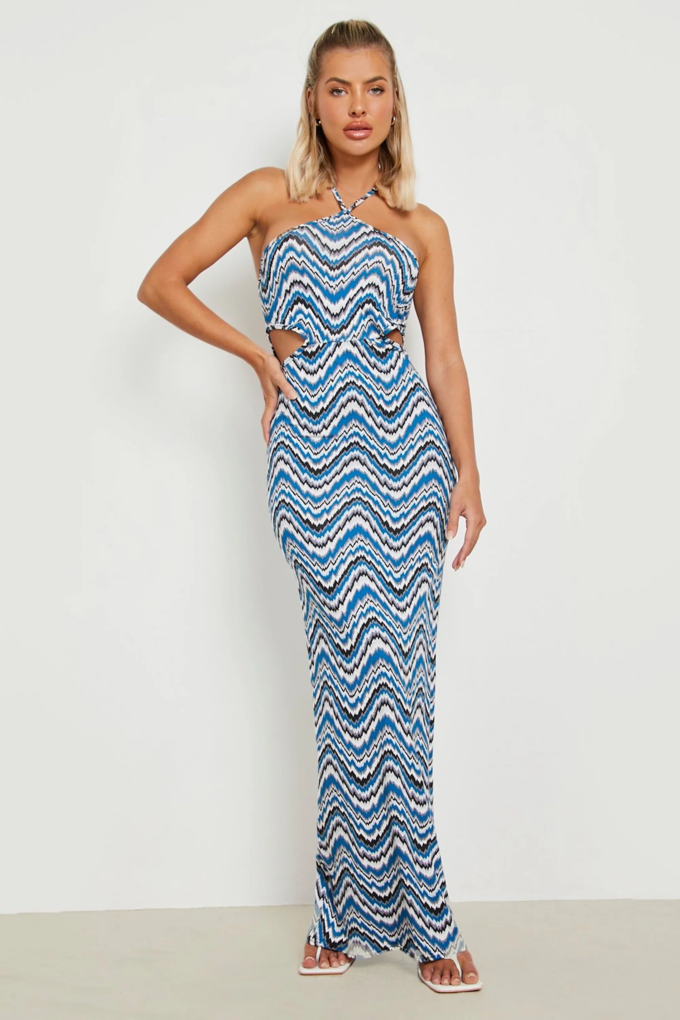Deep Discounts Striped Open Back Strappy Maxi Dress