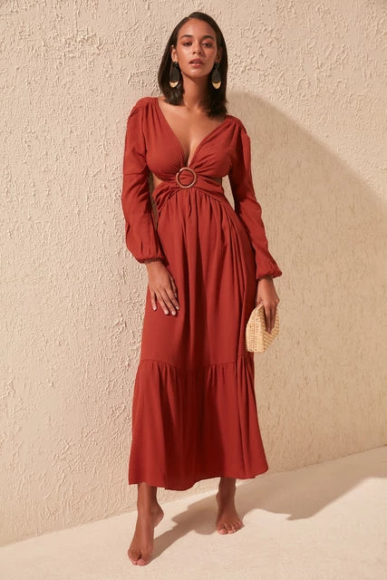 YEAR-End Clearance Amelia Rust Dress