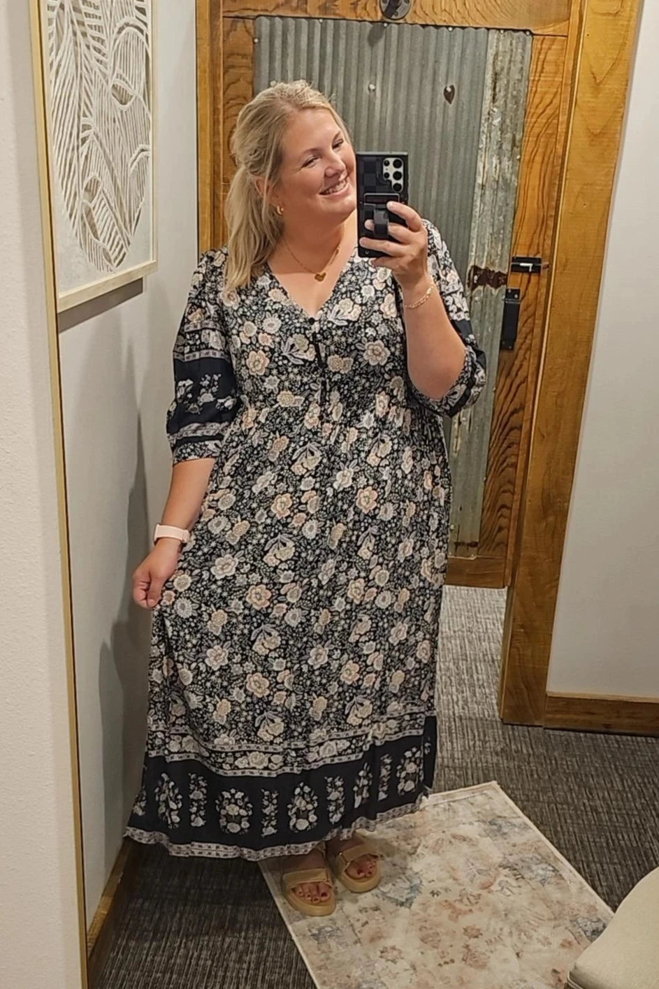 The Best Prices HAVEN CURVY FLORAL MIDI BABYDOLL DRESS