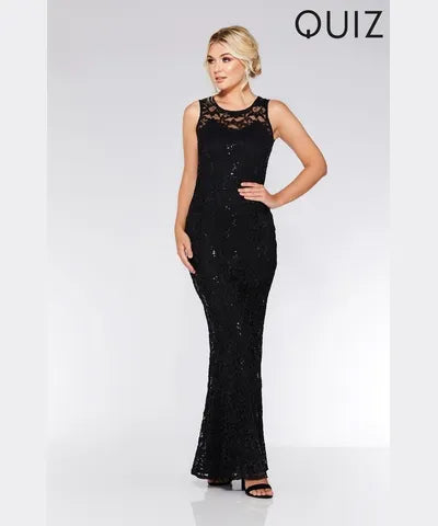 Unmissable Offer Black Lace Fishtail Maxi Dress