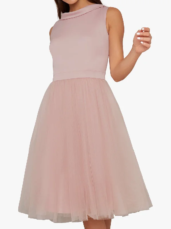 Can't Be Beat Midi Tulle Skater Dress Pink